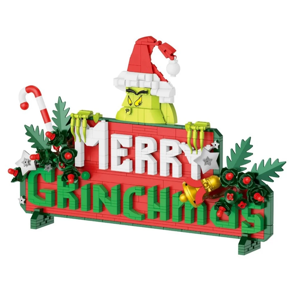 NEW Brick Craft Building Set Grinchmas Sign One Size Red Green